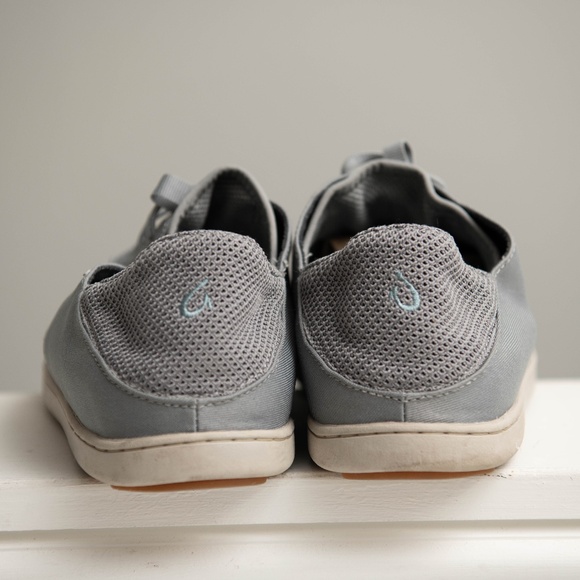 Olukai Nohea Moku Gray Boat Shoes Slip On Sneakers, Men's Size 11 Lace up Knit - Picture 5 of 6